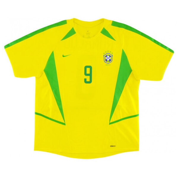 Ronaldo #9 Retro Brazil Home Jersey World Cup 2002 - Image 2