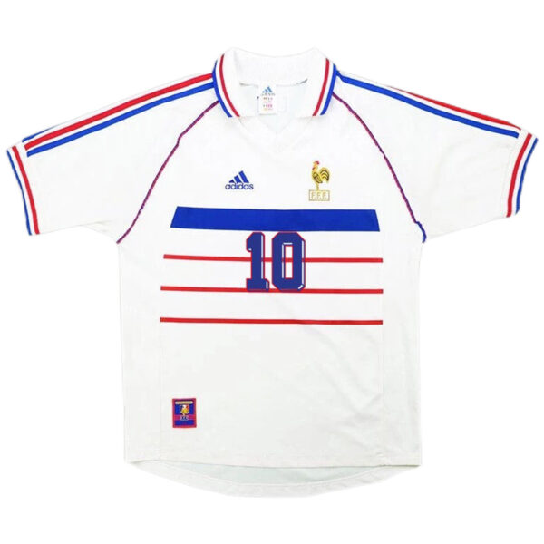 Zidane #10 Retro France Away Jersey World Cup 1998 - Image 2