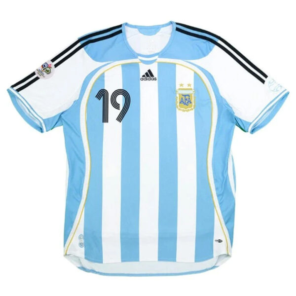 Messi #19 Retro Argentina Home Jersey World Cup 2006 - Image 2