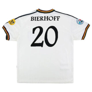 BIERHOFF #20 Retro Germany Home Jersey Euro Cup 1996