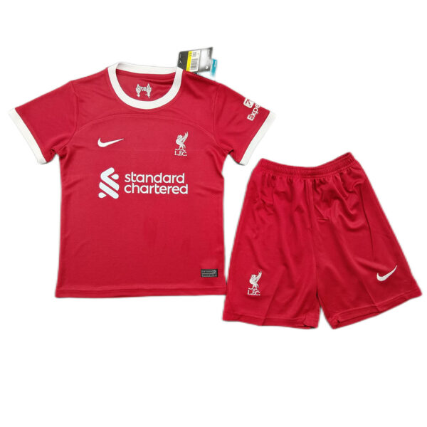 Kids Liverpool Home Jersey Kit 2023/24 - Image 3