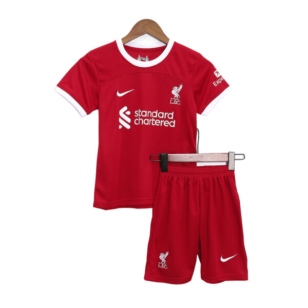 Kids Liverpool Home Jersey Kit 2023/24 - Image 5