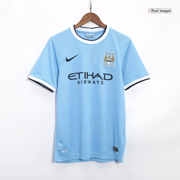 KUN AGUERO #16 Retro Manchester City Home Jersey 2013/14 - Image 3