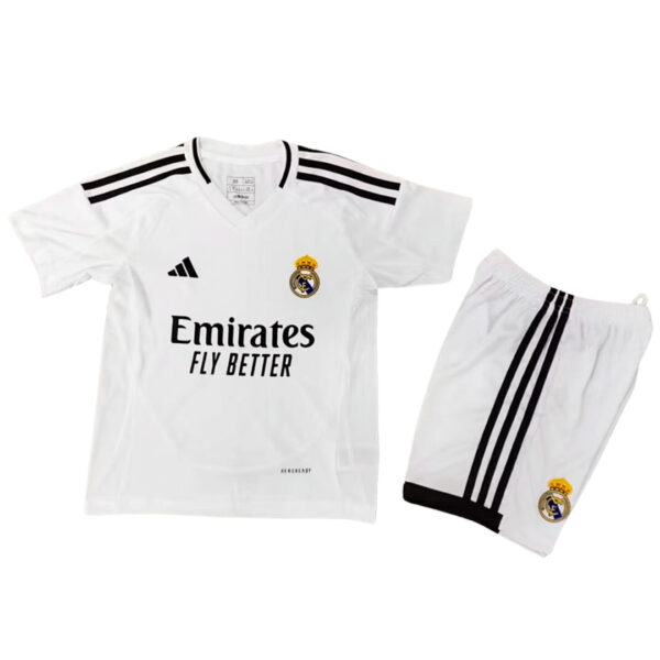 Kids Real Madrid Home Kit(Jersey+Shorts) 2024/25 - Image 2