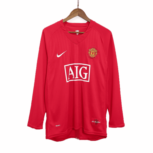 Manchester United RONALDO #7 Retro Jersey Long Sleeve 2007/08 - Image 3