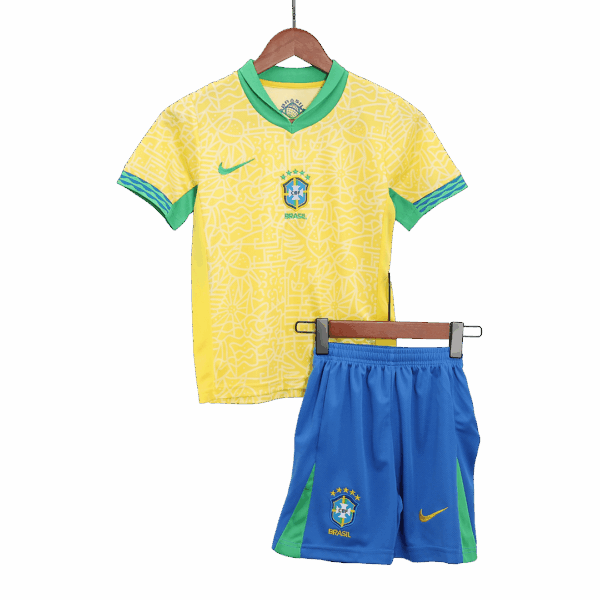 Kids Brazil Home Kit Copa America 2024 - Image 4