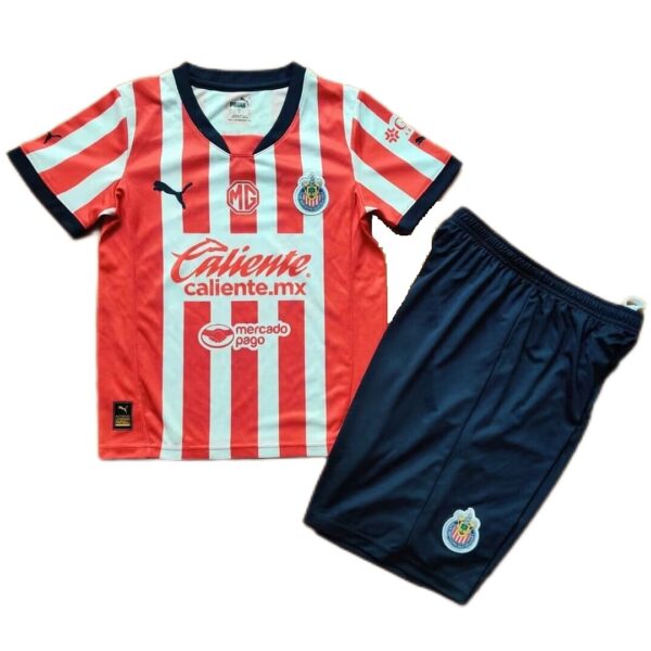 Kids Chivas Home Kit(Jersey+Shorts) 2024/25 - Image 3