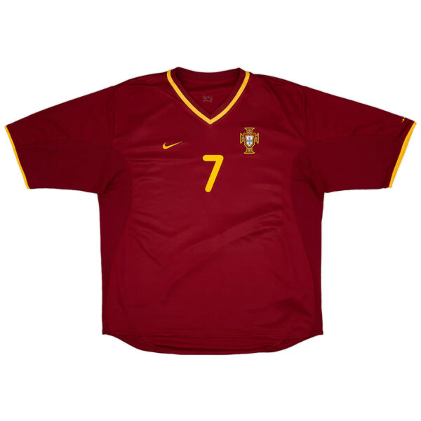 FIGO #7 Retro Portugal Home Jersey Euro Cup 2000 - Image 2