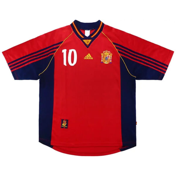 RAUL #10 Retro Spain Home Jersey World Cup 1998 - Image 2