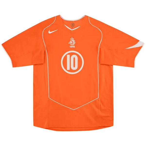 V.NISTELROOY #10 Netherlands Retro Jersey Home EURO 2004 - Image 2