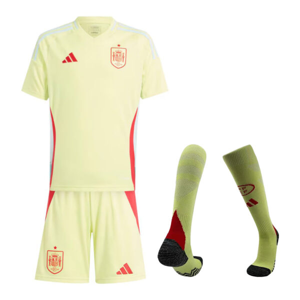 Kids Spain Away Full Jersey Kit Euro 2024 - Image 2