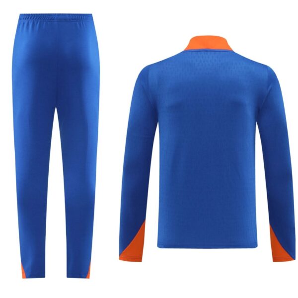 Netherlands Zipper Sweat Kit(Top+Trouser) Blue 2024/25 - Image 2