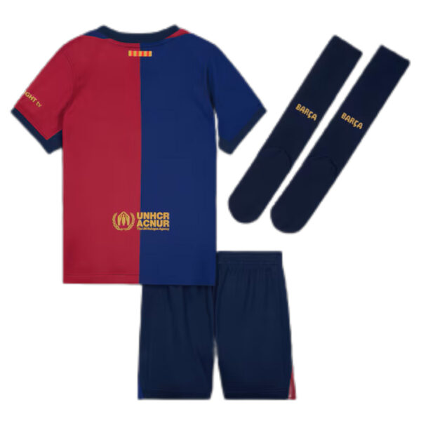 Kids Barcelona Home Full Kit(Jersey+Shorts+Socks) 2024/25 - Spotify Logo Without Text - Image 2