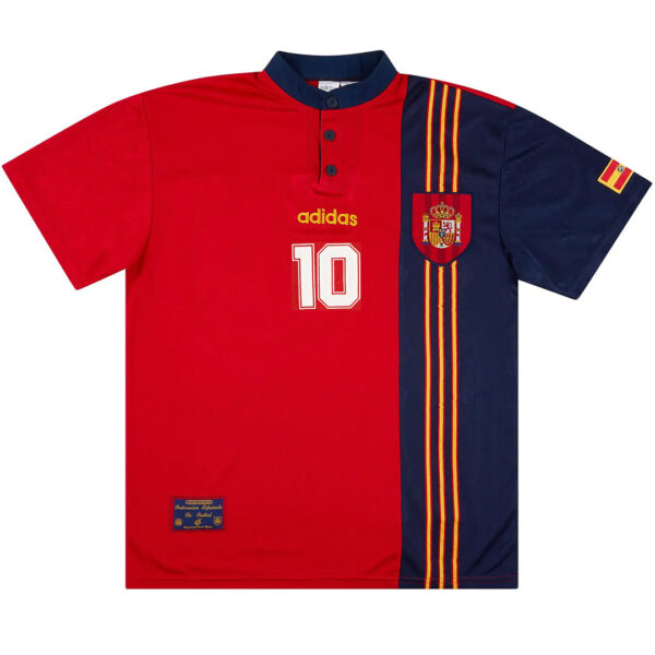 RAUL #10 Retro Spain Home Jersey 1996 - Image 2