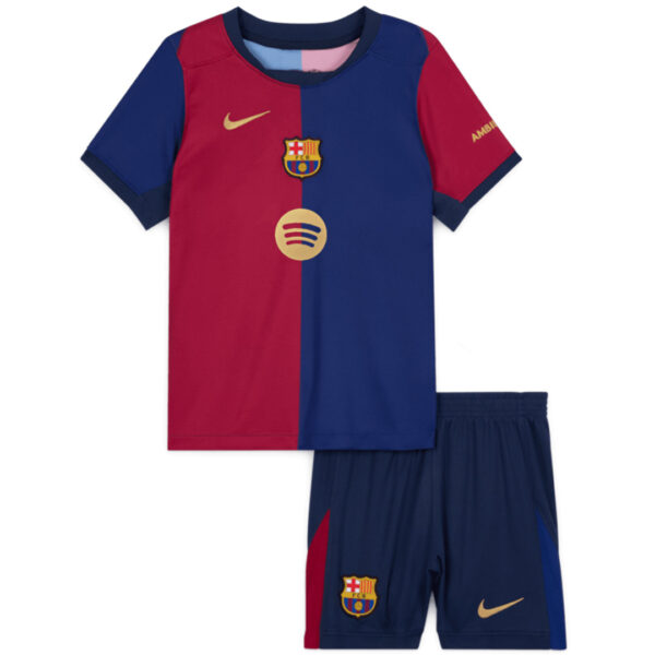 Kids LAMINE YAMAL #19 Barcelona Home Spotify Logo Without Text Jersey Kit 2024/25 - Image 2