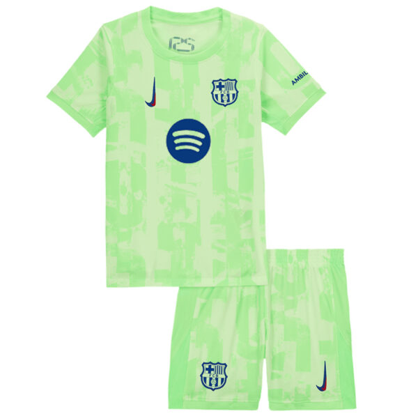 Kids Barcelona Third Spotify Logo Without Text Full Kit(Jersey+Shorts+Socks) 2024/25 - Image 3