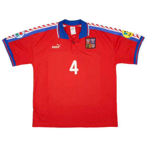 Nedved #4 Retro Czech Republic Home Jersey 1996/98 - Image 2