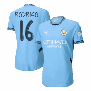 RODRIGO #16 Manchester City Home Match Jersey 2024/25 - UCL Font