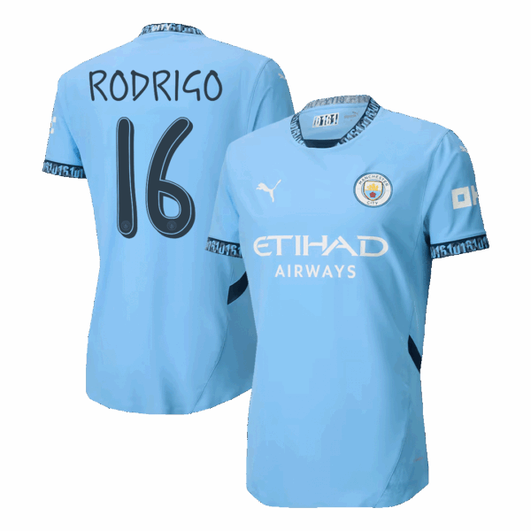 RODRIGO #16 Manchester City Home Match Jersey 2024/25 - UCL Font