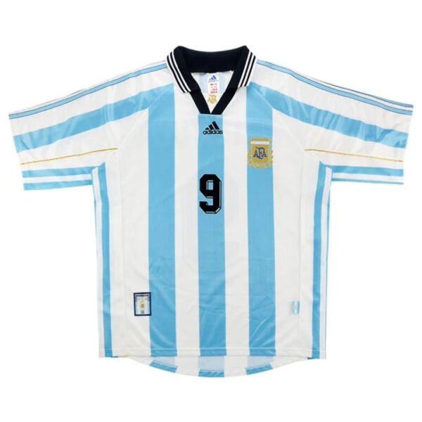 BATISTUTA #9 Retro Argentina Home Jersey World Cup 1998 - Image 2