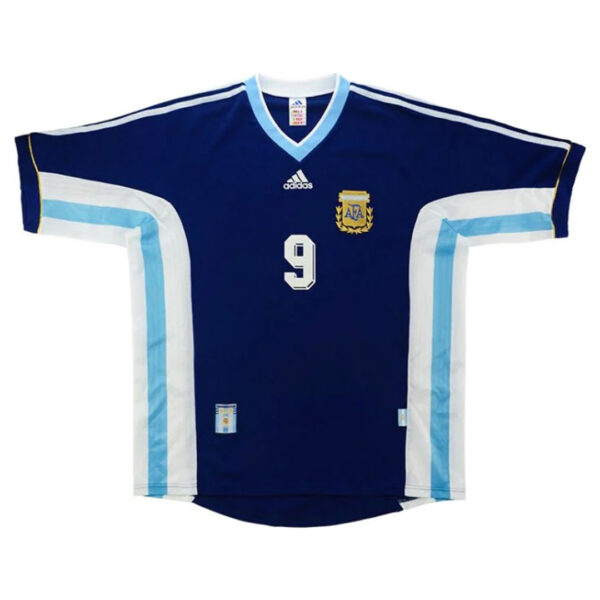 BATISTUTA #9 Retro Argentina Away Jersey World Cup 1998 - Image 2