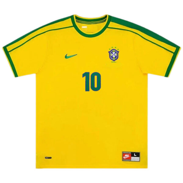 Brazil RIVALDO #10 Retro Jersey Home World Cup 1998 - Image 2