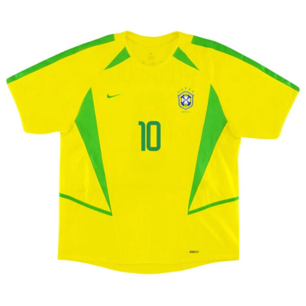 Brazil RIVALDO #10 Retro Jersey Home World Cup 2002 - Image 2