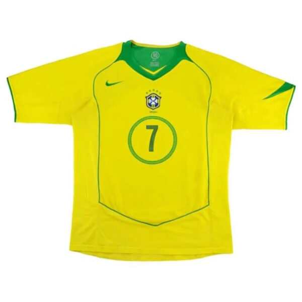 Brazil ADRIANO #7 Retro Jersey Home 2004 - Image 2
