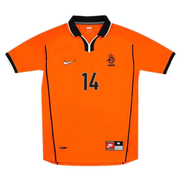 OVERMARS #14 Retro Netherlands Home Jersey World Cup 1998 - Image 2