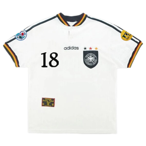 KLINSMANN #18 Retro Germany Home Jersey Euro Cup 1996 - Image 2