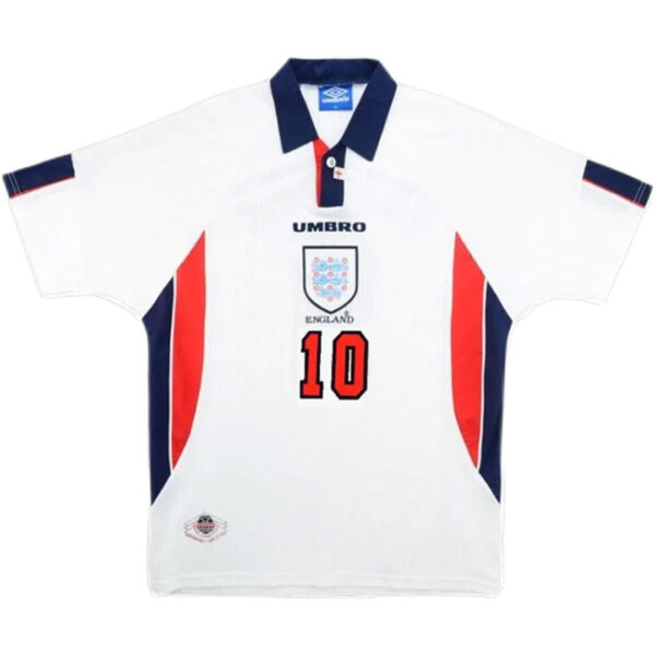 SHERINGHAM #10 Retro England Home Jersey World Cup 1998 - Image 2