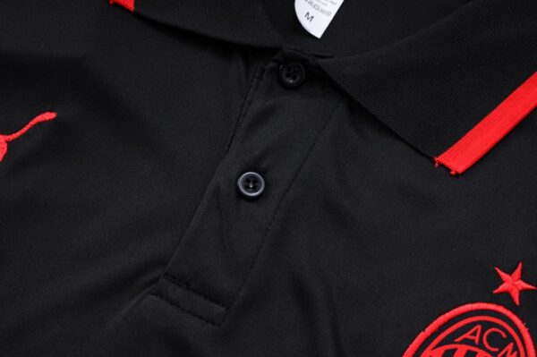 AC Milan Core Polo Shirt Black 2023/24 - Image 3