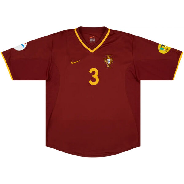 RUI JORGE #3 Retro Portugal Home Jersey Euro Cup 2000 - Image 2