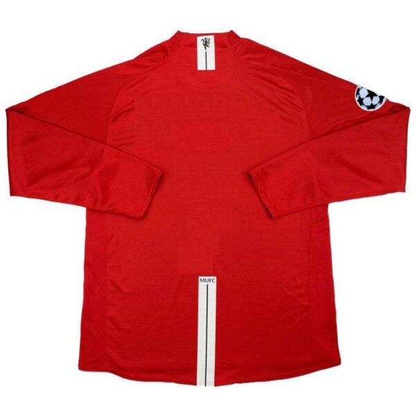 Retro Manchester United UCL Final Home Long Sleeve Jersey 2007/08 - Image 2