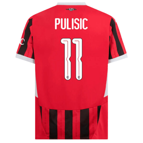 PULISIC #11 AC Milan Home Jersey 2024/25 - UCL Font - Image 3