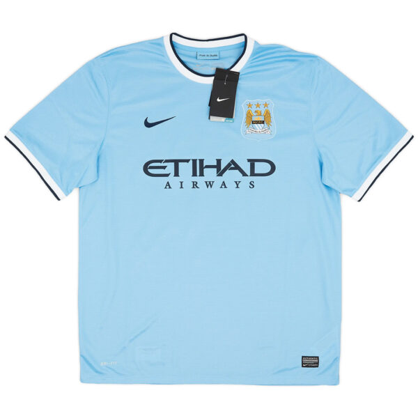 KUN AGUERO #16 Retro Manchester City Home Jersey 2013/14 - Image 2