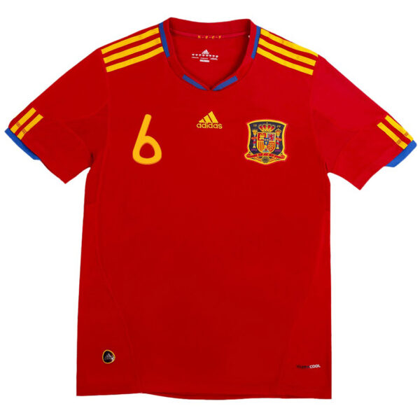 A. INIESTA #6 Retro Spain Home Jersey 2010 - Image 2