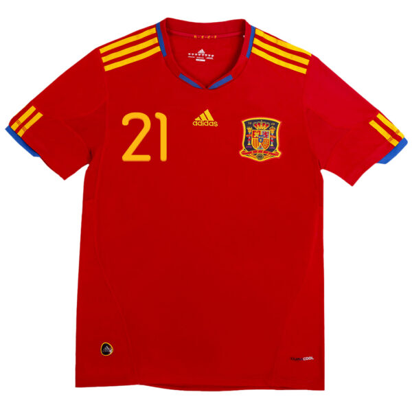 SILVA #21 Retro Spain Home Jersey 2010 - Image 2