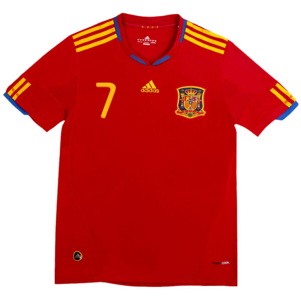 DAVID VILLA #7 Retro Spain Home Jersey 2010 - Image 2