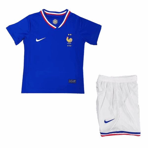 Kids France Home Kit Jersey+Shorts Euro 2024 - Image 2