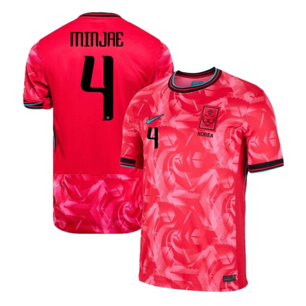 MINJAE #4 South Korea Home Jersey 2024 - Image 2