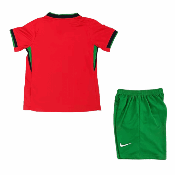 Kids Portugal Home Kit Jersey+Shorts Euro 2024 - Image 4