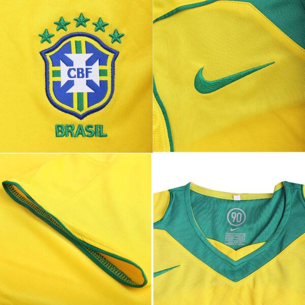Ronaldinho #10 Retro Brazil Home Jersey 2004 - Image 9