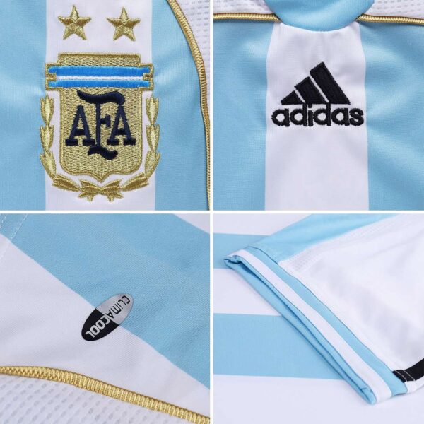 Argentina RIQUELME #10 Retro Jersey Home World Cup 2006 - Image 5