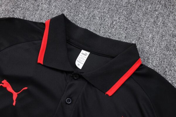 AC Milan Core Polo Shirt Black 2023/24 - Image 4