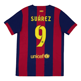 SUAREZ #9 Retro Barcelona Home Jersey 2014/15