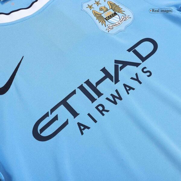 KUN AGUERO #16 Retro Manchester City Home Jersey 2013/14 - Image 8