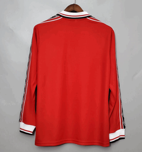 Beckham #7 Retro Manchester United Home Sleeve Sleeve Jersey 1998/00 - Image 4