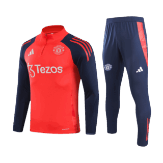 Manchester United 1/2 Zipper Sweat Kit(Top+Pants) Red 2024/25