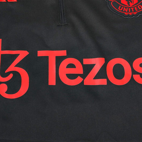 Kids Manchester United Zipper Sweatshirt Kit(Top+Pants) Black 2023/24 - Image 8